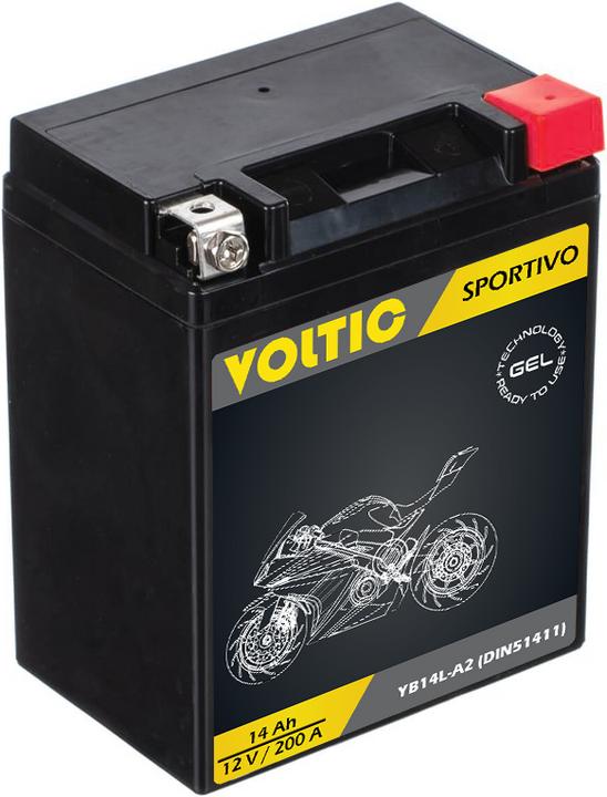 Actual product image Voltic Sportivo GEL YB14L-A2 motorcycle battery (DIN 51411) (12 V, 14 Ah, 200 A)