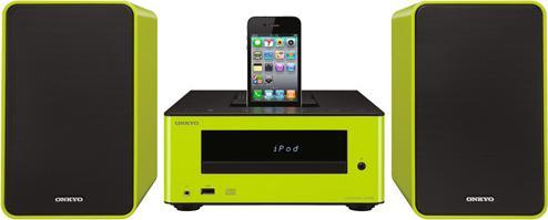 Actual product image Onkyo CS-245 "Colibrino", CD mini system, Ipod dock, green