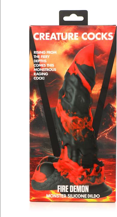 Productafbeelding Creature Cocks Fire Demon - Monster Siliconen Dildo - Rood/Zwart