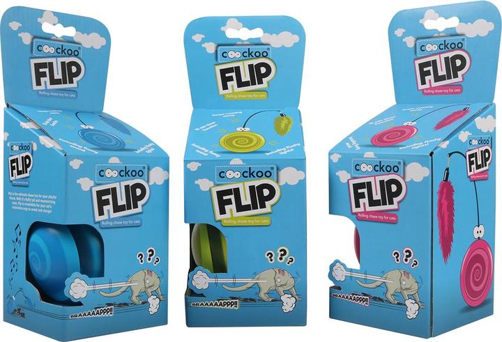 Produktbild Coockoo KATZENSPIELZEUG FLIP Rožinis 12,2x12,2x13,1cm 409/463024 (Ballspielzeug Katze)