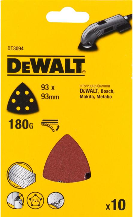 Produktbild DeWalt DreieckSchleifpapier Klettfix (180)