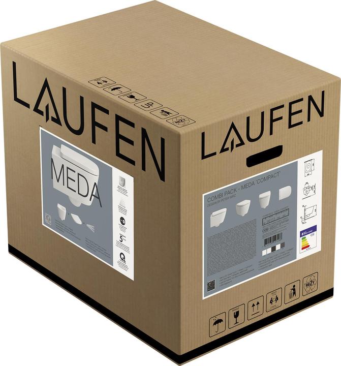 Produktbild Laufen Meda Wand-WC Set Advanced kompakt, Silent Flush, 360x490mm, inkl. WC-Sitz mit Deckel