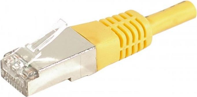 Produktbild Exertis Connect Patchkabel F/UTP, CAT.6a, gelb, 10,0 m Für 10 Gigabit/s, mit besonders schmalem Knickschutz (F/UTP, CAT6a, 10 m)