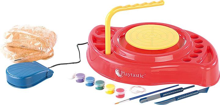 Playtastic Meine erste Töpferscheibe: Komplettset mit Ton & Farben