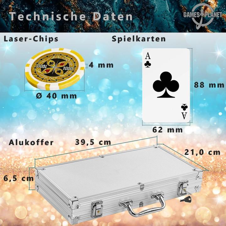 Actual product image Games Planet Poker set with 300 laser chips (German)