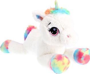 Produktbild Pluchiez Einhorn Plüsch weiss liegend 80 cm