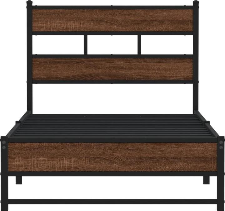 Produktbild VidaXL Metallbett Bett Lattenrost Einzelbett Bettgestell ohne Matratze 100x200cm (100 x 200 cm)