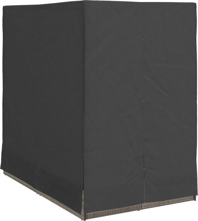 Immagine prodotto VidaXL Doppel-Sonnenliege mit Dach und Vorhängen Grau Poly-Rattan