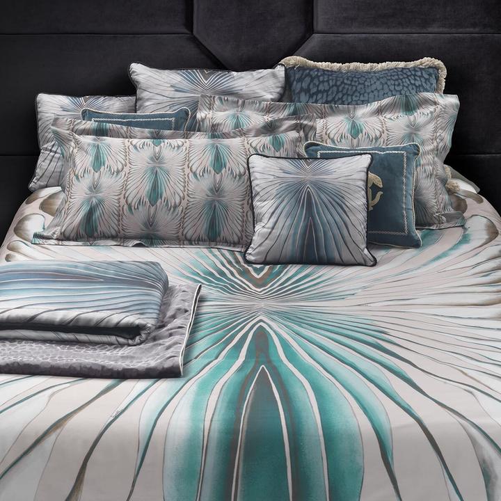 Immagine prodotto Roberto Cavalli Biancheria da letto Mako in raso blu Tigresse (Set di biancheria da letto, 155x220 cm + 80x80 cm)