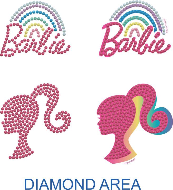 Produktbild Diamond Dotz DOTZIES® Original Diamond Painting Set Barbie mit 5 Motiven: 1 Mäppchen, 2 Armbänder 21 x 2 cm, 2 Au