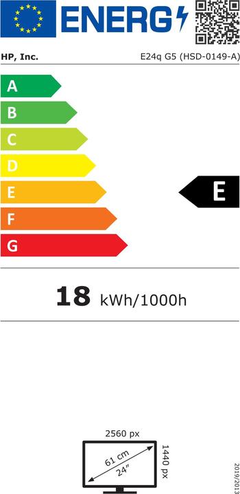 Etichetta energetica HP E24q G5 (2560 x 1440 pixel, 23.80")