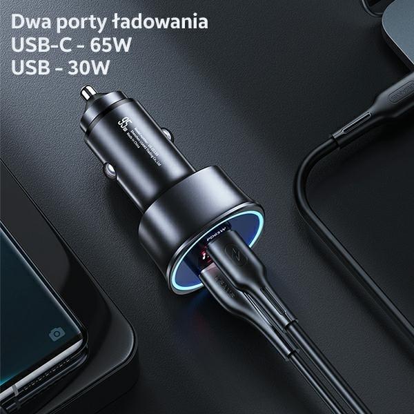 Produktbild Usams Lader laden. allein. 1xUSB + 1xUSB-C C26 95W (nur Kopf) Schnellladung schwarz
