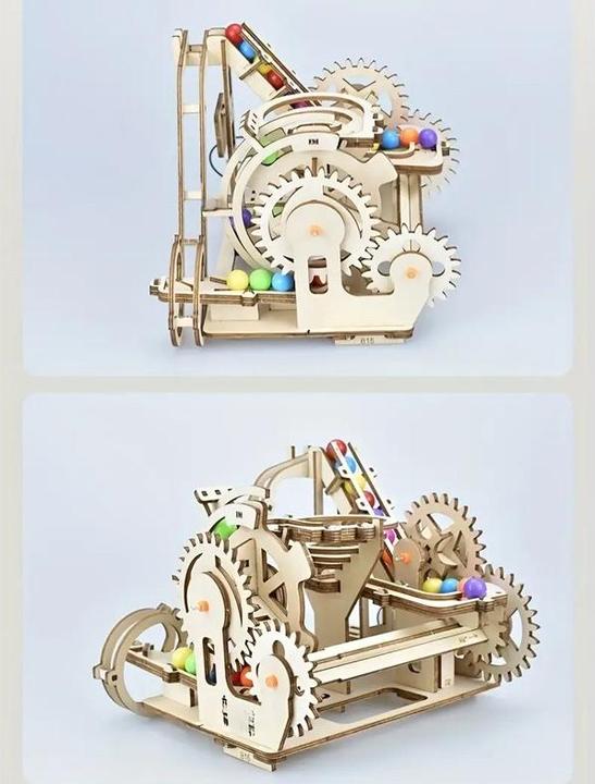 Immagine prodotto The Toy Company 3D Holz Kugelbahn, Murmelbahn Puzzle aus Holz, batteriebetrieben