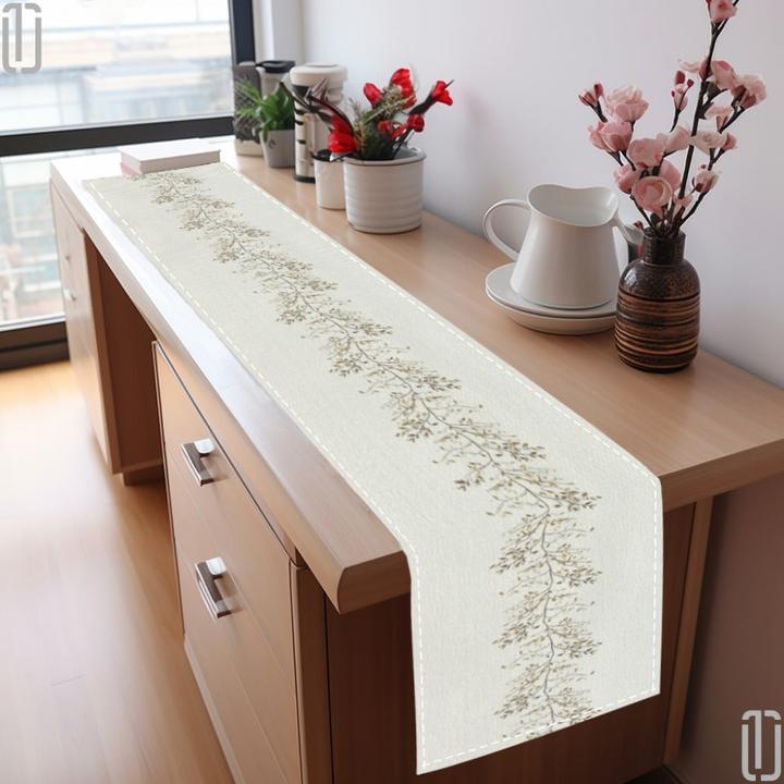 Produktbild Alopini 1 Tischläufer mit Frühlingsblumenmuster – 100 % Polyester, maschinengefertigt, vielseitig für den