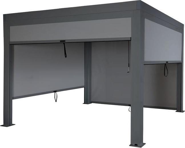 Actual product image Mendler Pergola HWC-L46, 11cm aluminium frame, storm-proof 3x3m, anthracite (300 cm, 300 cm)