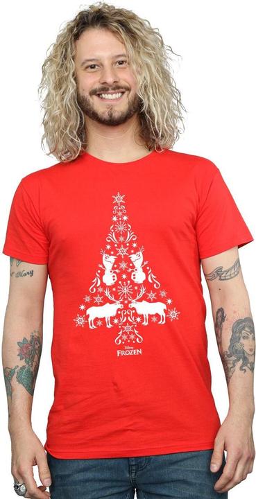 Actual product image Disney Mens Frozen Christmas Tree T-Shirt (S)