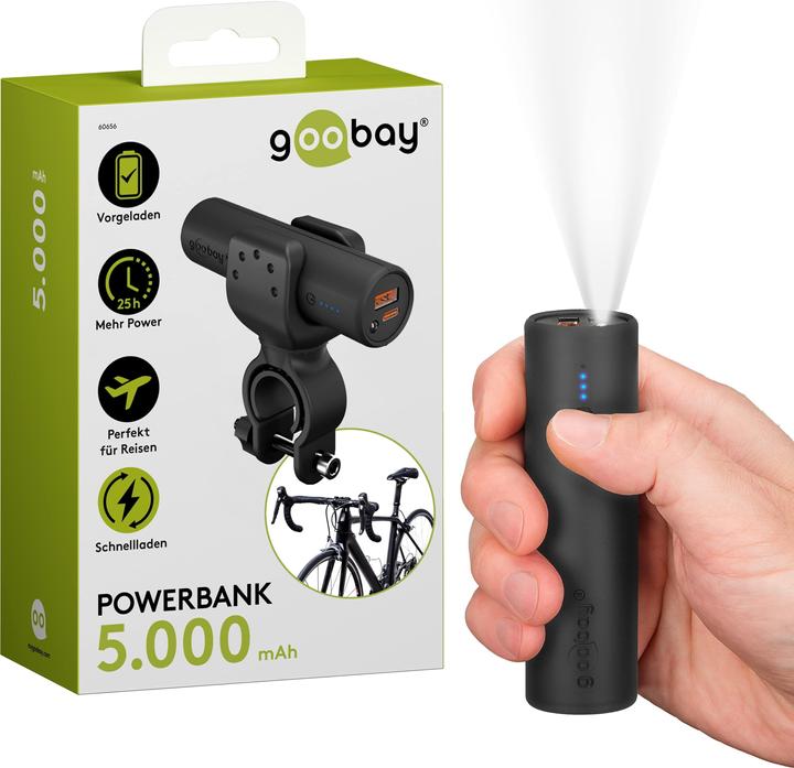 Productafbeelding Goobay Fiets Powerbank (5000 mAh, 18.50 W, 18.50 Wh)