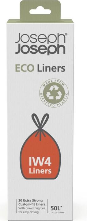 Actual product image Joseph Joseph IW4 50 L Eco Trash Bags Recycled Trash Bags 20Pack Grey (20 x, 50 l)