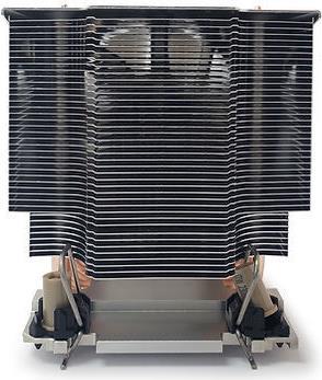 Actual product image Dynatron S6 Intel 4677 3U active aluminium heat sink with cooling fins and heat pipes in contact (38 mm)