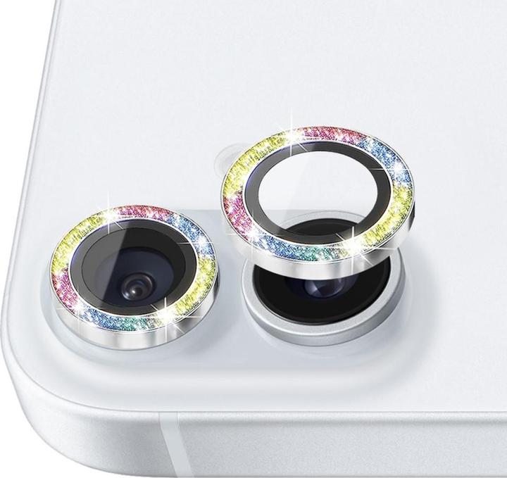 Actual product image Ueli Express Kamera Panzerglas Linsenschutz Glitzer (2 Piece, Apple iPhone 16 Plus, Apple iPhone 16)