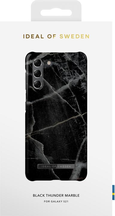 Actual product image iDeal Of Sweden Designer Hard Cover Black Thunder Marble (Samsung Galaxy S21+)