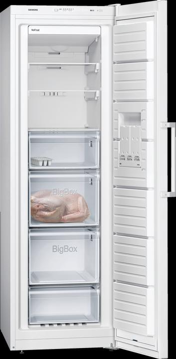 Actual product image Siemens iQ300, free-standing freezer, 186 x 60 cm, White, GS36NVWEP (Stand-alone, 242 l)