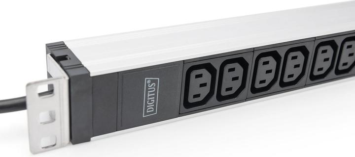 Immagine prodotto Digitus PDU 1U in alluminio montabile su rack 12xC13 16A 230VAC 50/60Hz Spina di sicurezza