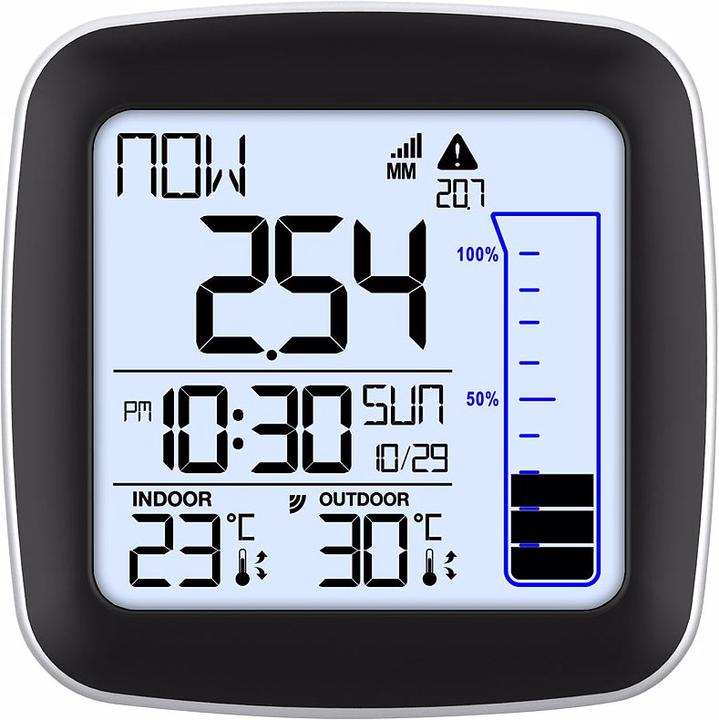 Image du produit Infactory Station météo numérique sans fil avec capteur extérieur et pluviomètre