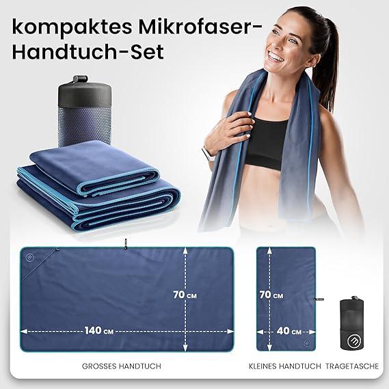 Image du produit BeMaxx Set de serviettes en microfibre, bleu