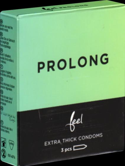 Feel Prolong» 3 Kondome für mehr Durchhaltevermögen ohne Chemikalien (3 Stk.)