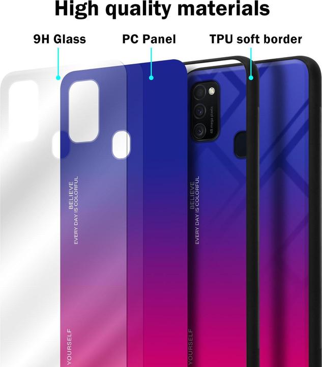 Produktbild Cadorabo TPU 2 Farben Glas Cover (Samsung Galaxy M30s, Samsung Galaxy M21)