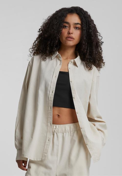 Actual product image Urban Classics Ladies Linen Mixed Oversized Shirt - 165597 (XXL)