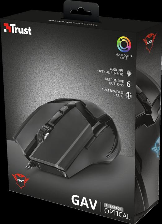 Produktbild Trust GXT 101 Maus Beidhändig USB Typ-A 4800 DPI (Kabelgebunden)