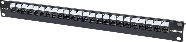 Produktbild Intellinet Abschliessbares Patchpanel Cat6 ungeschirmt 24 Ports Desktop Klemmleisten mit 90 Grad abgewinkelt...