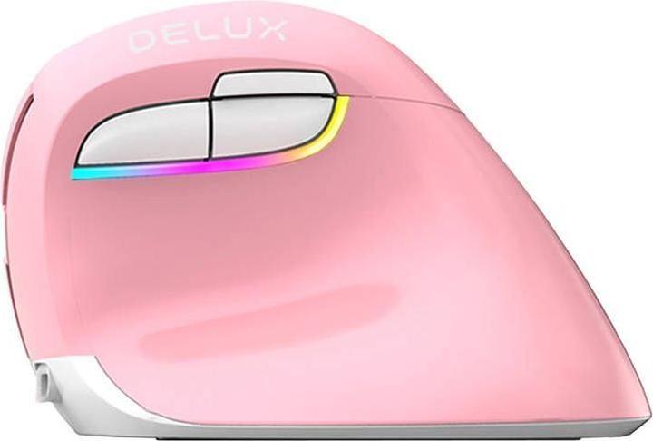 Actual product image Delux Wireless Vertical Mouse M618Mini DB BT+2.4G 2400DPI (pink) (Wireless)