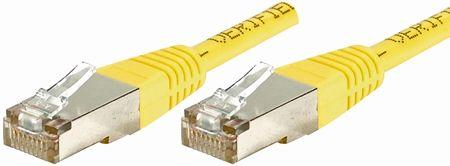 Produktbild Exertis Connect Patchkabel F/UTP, CAT.6a, gelb, 10,0 m Für 10 Gigabit/s, mit besonders schmalem Knickschutz (F/UTP, CAT6a, 10 m)