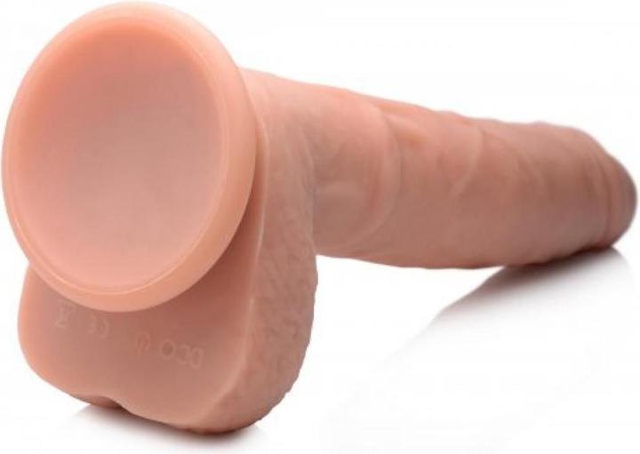 Actual product image Curve Toys Vibrating and shocking XLDildo with suction cup and testicles Beige