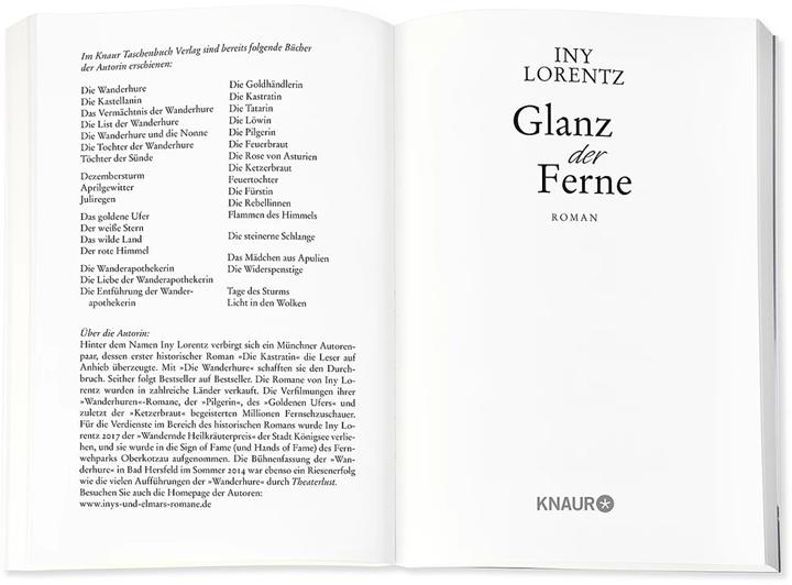 Produktbild Glanz der Ferne (Deutsch, Iny Lorentz, 2020)