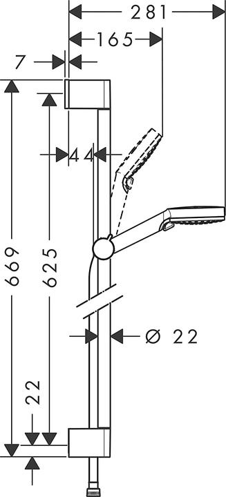 Actual product image hansgrohe Crometta Duschset 100 Vario mit Duschstange 65 cm