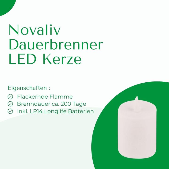 Actual product image Novaliv LED Candle Outdoor white Grave Lights LED with Battery Permanent Candle | LED Candles flickering (1 x)