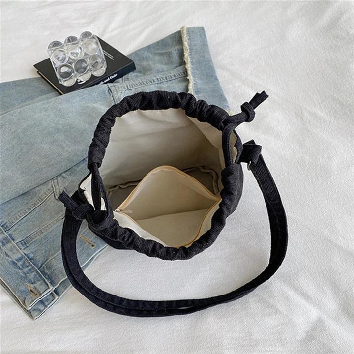 Actual product image Only-Bags.Store Bag Middle Shoulder Bag Drawstring Bucket Bag Casual Light Youth Crossbody Bag