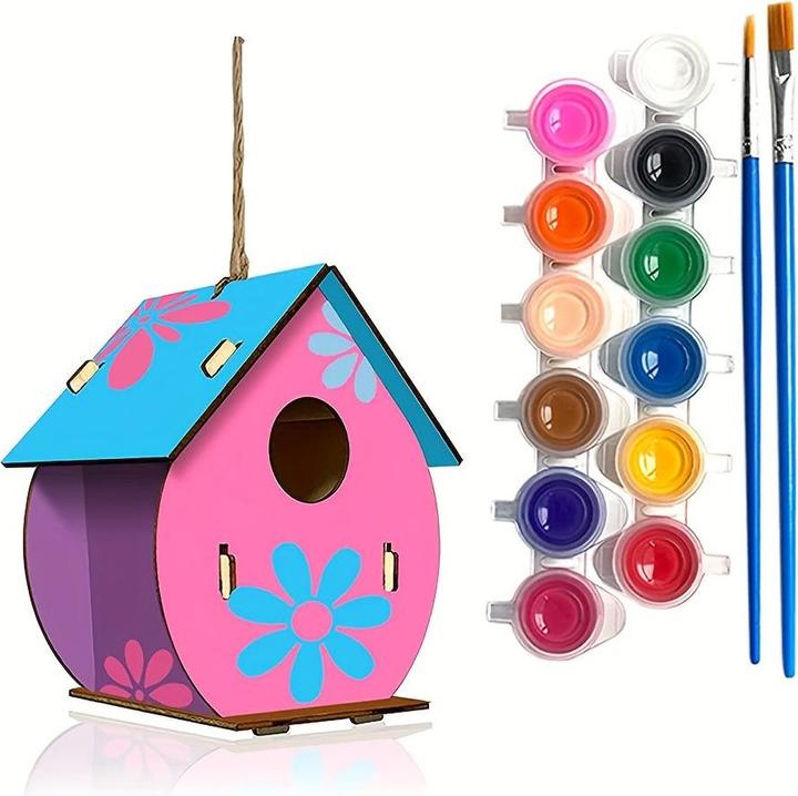 Produktbild Activity Board DIY-Vogelhaus, Windspiel Handwerk, Craft Kits für Mädchen Jungen, Kunst und Handwerk, Malerei Kits