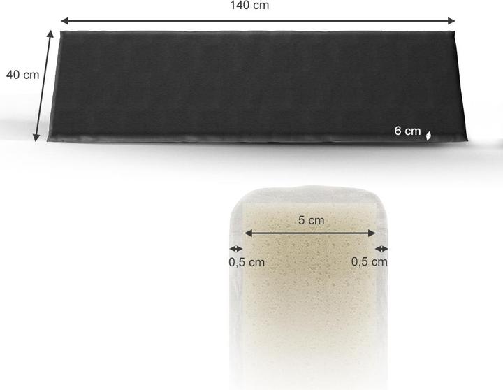 Produktbild Vicco Bankauflage, Anthrazit, 140 cm (140 x 40 x 6 cm)