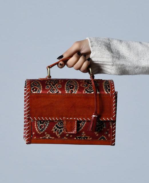 Produktbild Only-Bags.Store Maroon Mystique Ajrakh Satchel Geldbörse