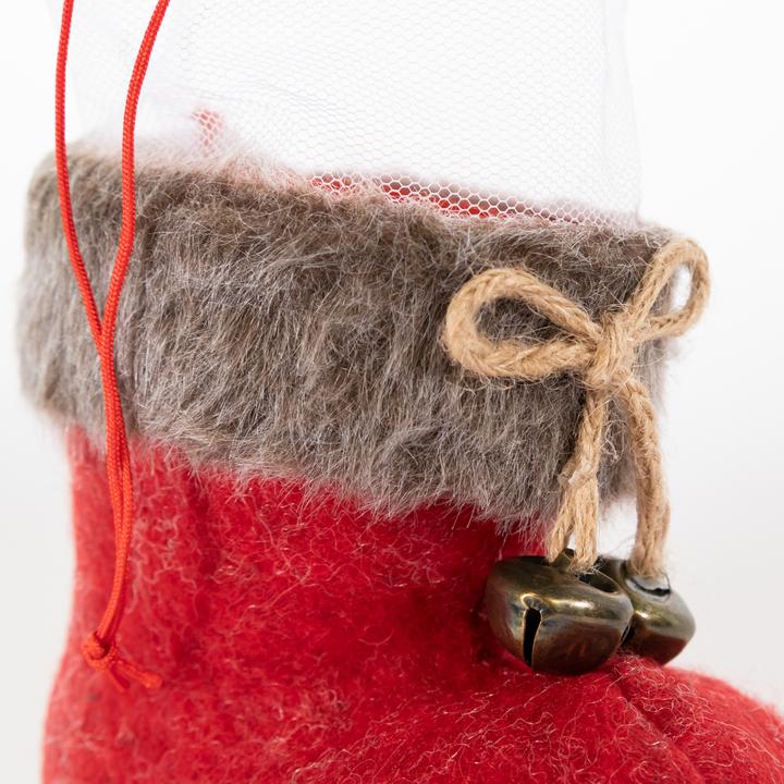 Actual product image Idena Santa boot red 14x8x13,5cm with felt cover