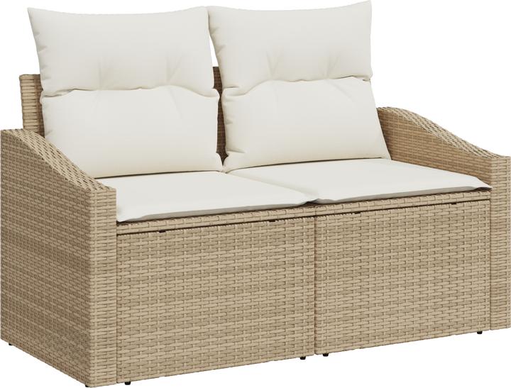 Produktbild VidaXL 5-teiliges Garten-Sofa-Set mit Kissen Beige Poly Rattan Akazie