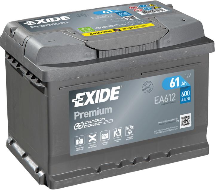 Actual product image Exide Premium Carbon Boost EA612 (12 V, 60 Ah, 600 A)