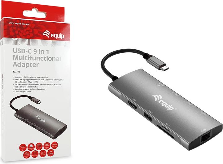 Image du produit equip 9-in-1 Multifunctional Adapter (USB-C, 9 Ports)