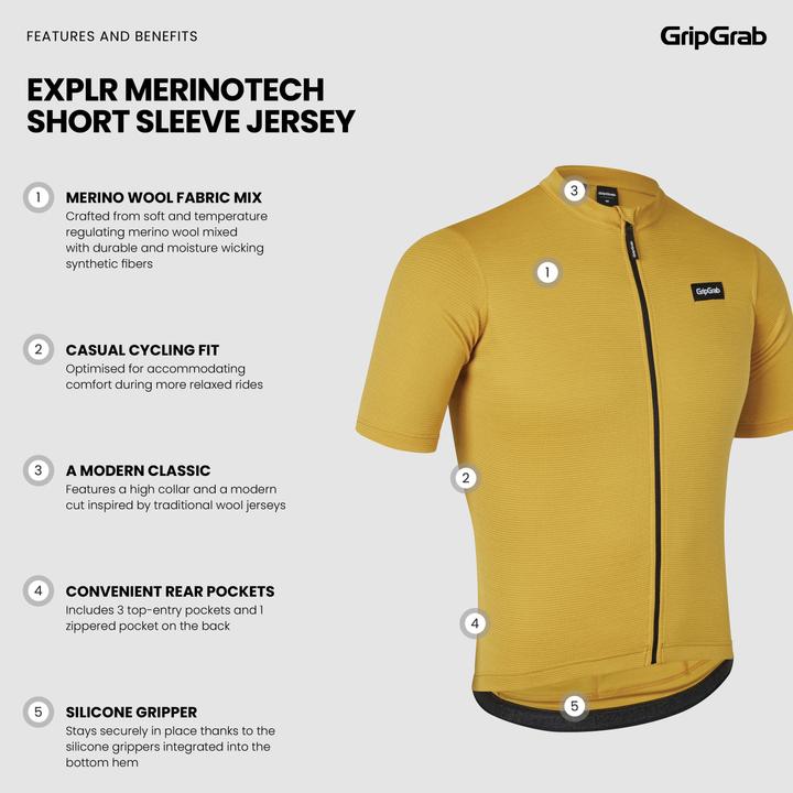 Produktbild GripGrab Gravelin Merinotech S/S Trikot (M)