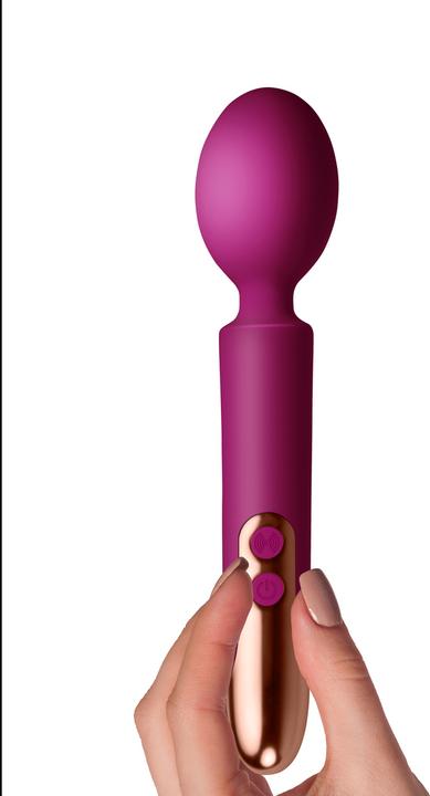 Actual product image Rocks-Off Oriel Rechargeable Wand Vibrator Fuchsia Colors
